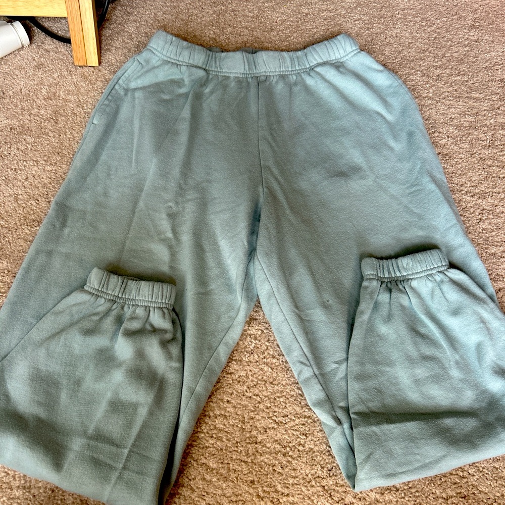 Garage sweatpants, light blue green, size medium